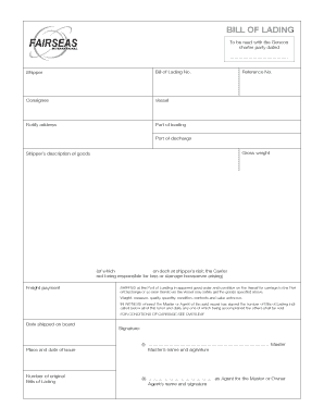 Bill of Lading