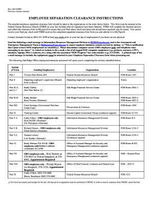 Employee Separation Clearance Form
