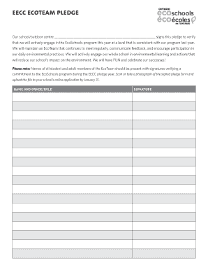 EcoSchools Pledge Form