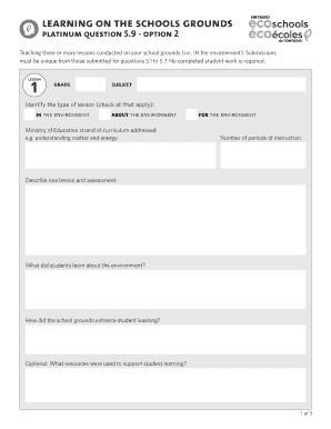Environmental Lesson Plan Template