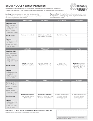 EcoSchools Yearly Planner