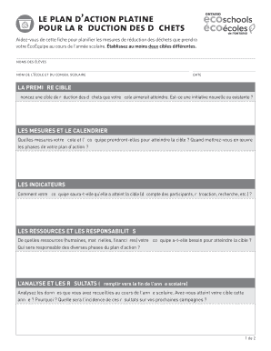 Le plan d’action platine pour la réduction des déchets