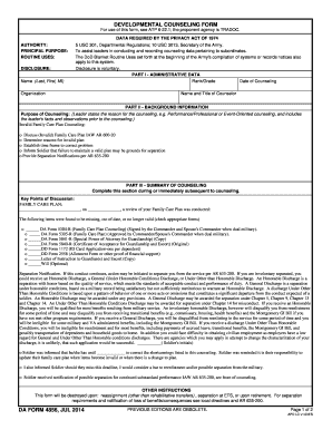 Developmental Counseling Form