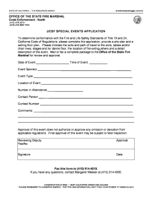 UCSF Special Events Application