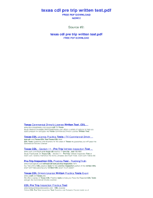 texas cdl pre trip written test