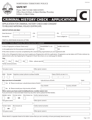 Criminal History Check Application