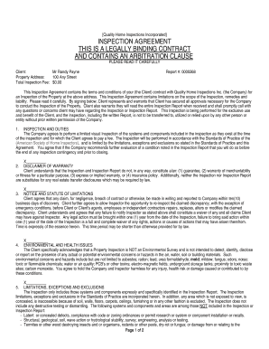 Home Inspection Agreement