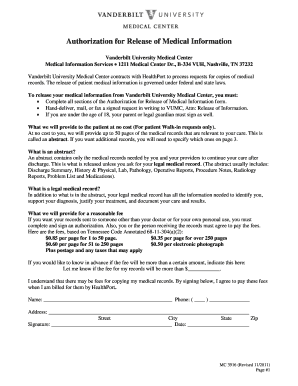 Authorization for Release of Medical Information