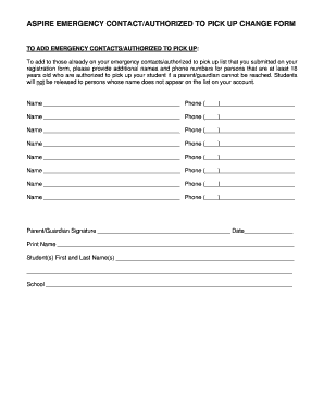 Emergency Contact Authorization Form