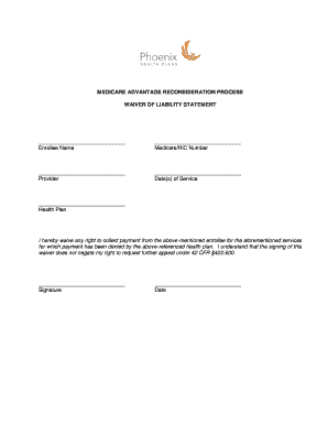 Medicare Advantage Waiver of Liability