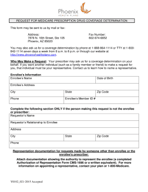 Medicare Prescription Drug Coverage Determination Form