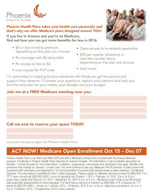 Medicare Plan Enrollment Meeting Invitation