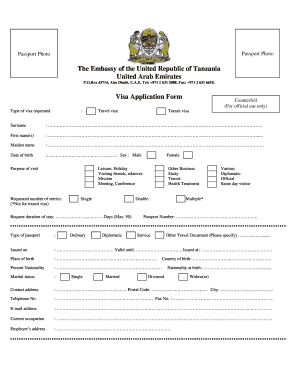 Tanzania Visa Application Form