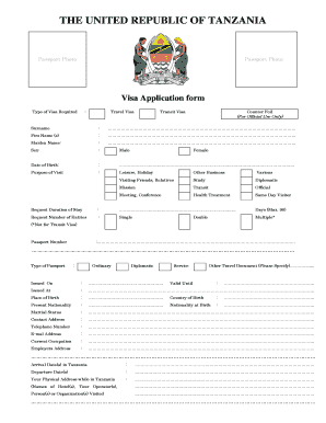 Tanzania Visa Application Form