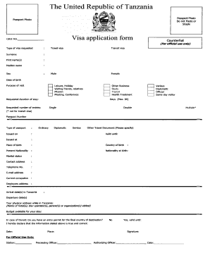 Tanzania Visa Application Form