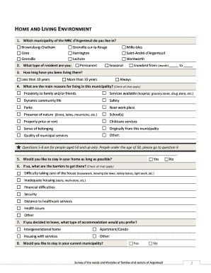 Argenteuil Family and Senior Needs Survey