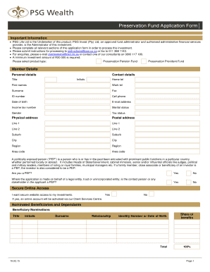 Preservation Fund Application Form