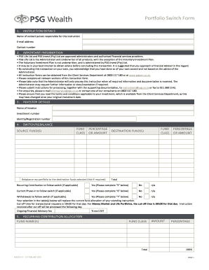 Portfolio Switch Form