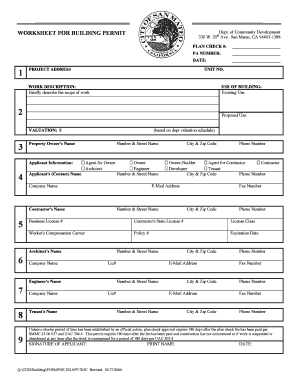 Building Permit Application