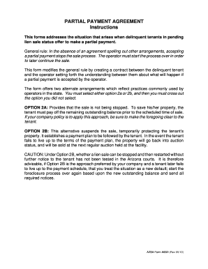 Partial Payment Agreement for Delinquent Tenants