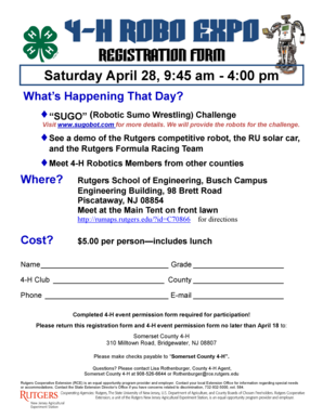 4-H Event Permission Form for Youth