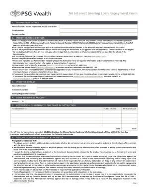 Nil Interest Bearing Loan Repayment Form