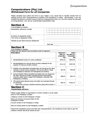 Computershare Share Withdrawal Form