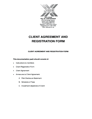 JSE Client Agreement and Registration Form
