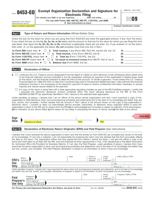IRS Form 8453-EO Declaration and Signature