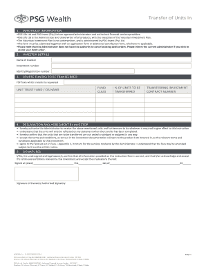 Unit Transfer Form