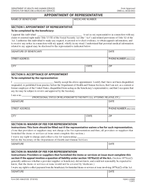 Medicare Appointment of Representative Form