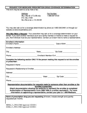 Medicare Prescription Drug Coverage Determination Form