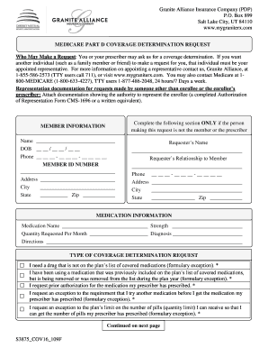 Medicare Part D Coverage Determination Request