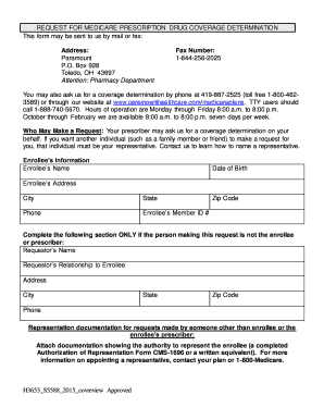 Medicare Prescription Drug Coverage Determination Form