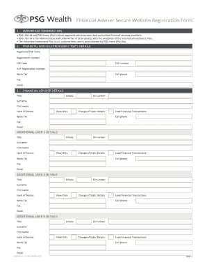 Financial Adviser Secure Website Registration Form
