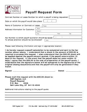 Payoff Request Form