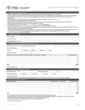 Recurring Transactional Changes Form