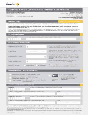 CommSec Margin Loan Fixed Interest Rate Request