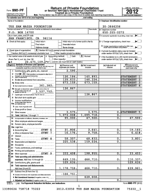 Form 990-PF 2012