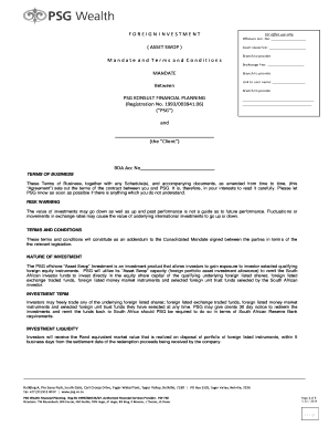 PSG Offshore Asset Swop Investment Agreement