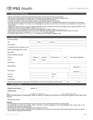 Cession Registration Form