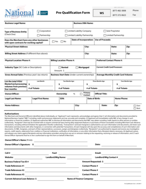 Business Pre-Qualification Form