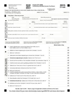 Connecticut Resident Income Tax Return 2015