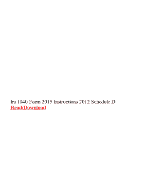 IRS Form 1040 Schedule D Instructions 2015