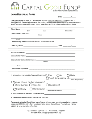 Loan Referral Form
