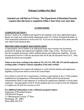 US I-9 Employment Eligibility Verification Form