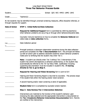 Long Beach School District Three Tier Behavior Process Guide