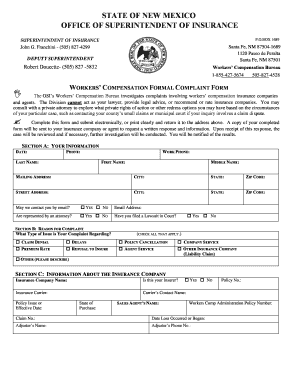 New Mexico Workers' Compensation Complaint Form