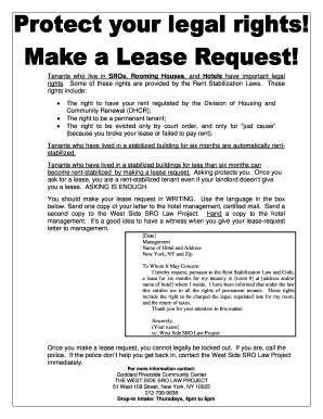 New York Rent-Stabilized Lease Request Letter