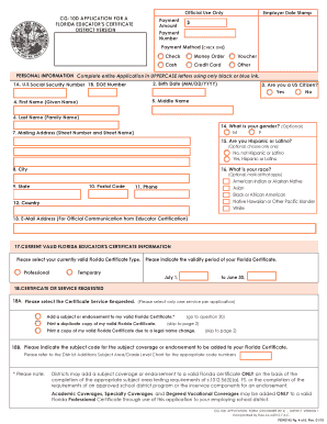 Florida Educator Certification District Application